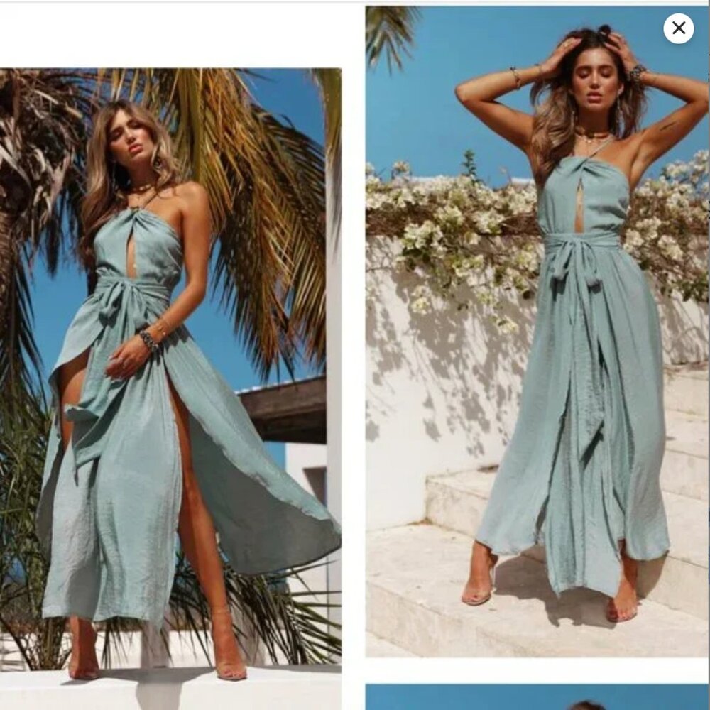 STOP MOTION MAXI DRESS - OLIVE / SIZE SMALL